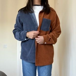 2 Toned Corduroy Button Up